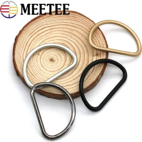 Meetee 10pcs 15-50mm Metal D Ring Buckle Webbing Bag Shoes Adjustment Buckles Strap Pet Collar Sewing Connection Hook Clasp