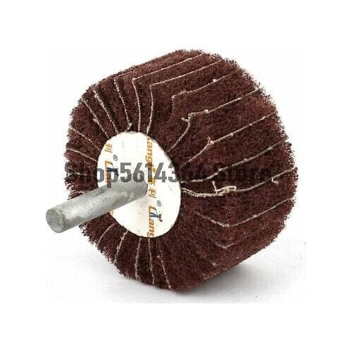 Metal Shaft Grinding Non-woven Flap Wheel Burgundy 50mm x 25mm