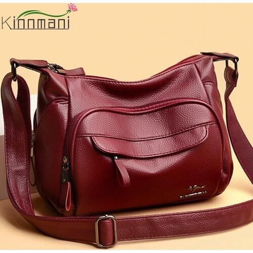Ladies Multifunction Many Pocket Bags Brand Leather Luxury Handbags Designer Super Quality Shoulder Crossbody Bags For Women Sac