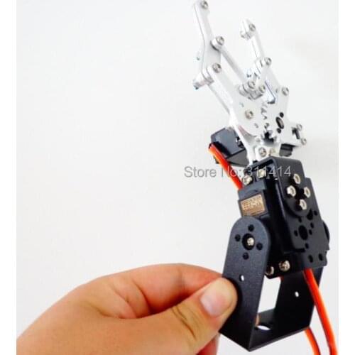 1set Robot 2 DOF Aluminium Clamp Claw Mount Kit W/ 2 MG995 Servos (Fully Compatible With Arduino) Retail Dropship Free Shipping