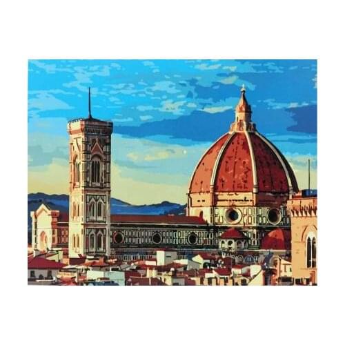 Cathedral of Santa Maria del Fiore Painting By Numbers landscape Coloring By Numbers On Canvas Painting Home Decor