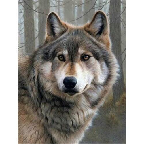 Animal Wolf Pre-Printed 11CT Cross Stitch Full Kit Embroidery DMC Threads Sewing Knitting Hobby Handmade Magic Sales