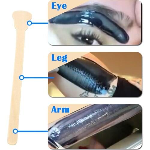 ELECOOL 50Pcs One-off Wooden Wax Candle Scoop Tongue Presser Bamboo Stick For Eyebrow Facial Hair Removal Tool