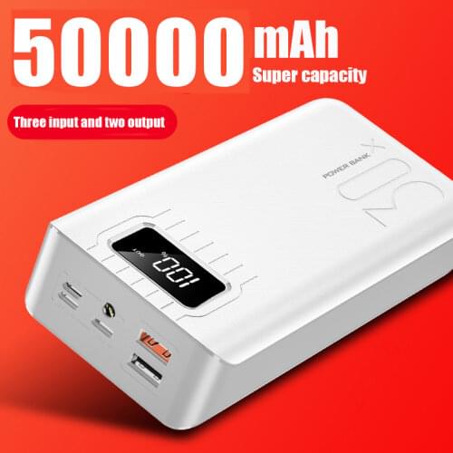 2020 New Power Bank External Battery PoverBank 2 USB LED Powerbank Type-c Portable Mobile charger for Xiaomi One plus