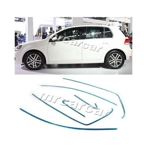 Stainless Steel Car Side Window Decoration Stripe Molding Trim For Volkswagen VW Golf 7 VII MK7 2014 - 2017