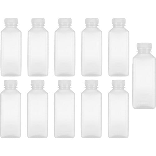 300/350/400ml Plastic Juice Bottle with Leak-Proof Lids Perfect for Water Orange Aplle Lemin Juice Smoothies Containers Bottles