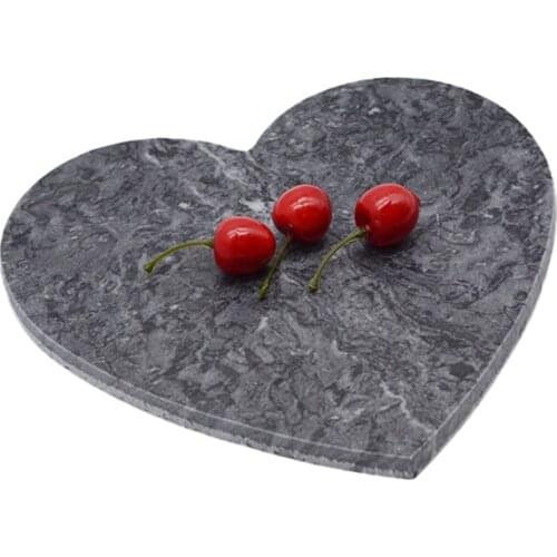 Heart-shaped marble plate coasters natural rock insulation coasters stone tray