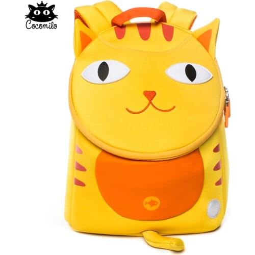 Cocomilo Little Kids School Bag Waterproof Cat Model Neoprene Children School Backpack Girls Lovely 3D Cute Cat for 2-5 Years