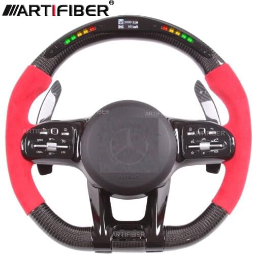 LED Carbon Fiber Steering Wheel for Mercedes Benz W205 S205 S213 W213 X156 C117 X117 W218 X218 C257 V222 X222