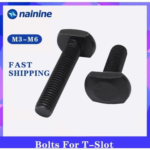 GB37 [M8 M10 M12 M14 M16] Black Carbon Steel T Shape Punch Milling Machine Screw Threaded Rod Clamping Cap Bolt B163