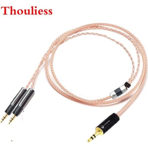 Thouliess HIFI 3.5mm Stereo 7N Single Crystal Copper Headphone Upgrade Cable for ATH-R70X R70X Headphones DIY