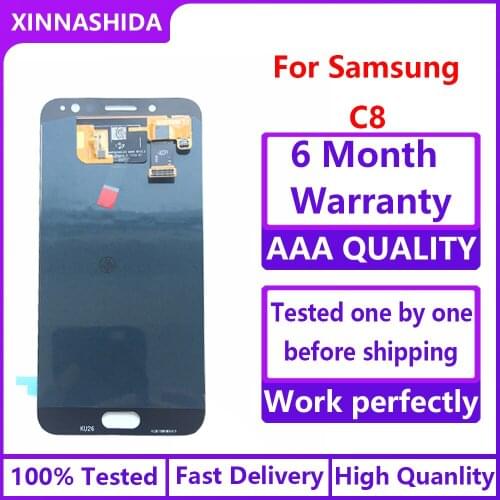 For Samsung Galaxy C8 2017 C710F/DS C7100 LCD Super AMOLED LCD Display 100% Tested Working Touch Screen Assembly