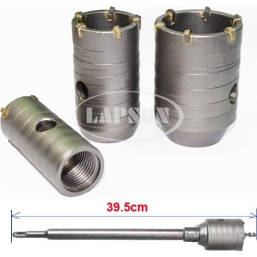 1pc 80mm Wall Impact Drill Bit Tool Kit Set Hole Saw Gun Cutter +1pc 350mm SDS Plus Hammer Core Shaft F Wall Masonry Brick Stone