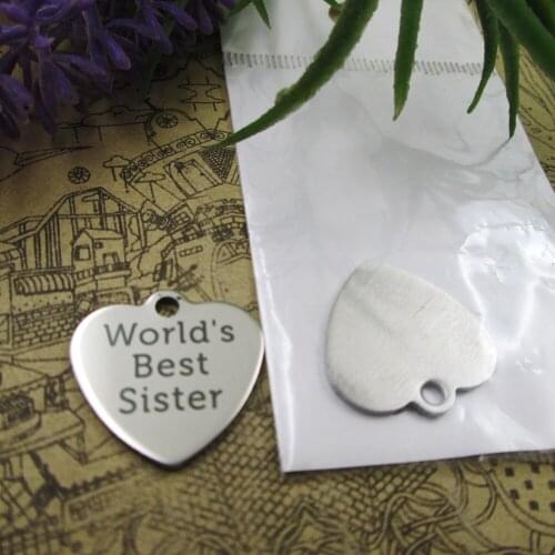 20pcs--"Worlds best Sister "stainless steel charms 5 styles for choosing DIY Charms for necklace bracelets