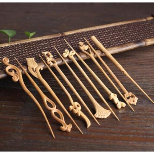 10pcs Handmade Bamboo Tea Needle Vintage Caving Chinese Tea Ceremony Accessory Puerh Tea Cutter