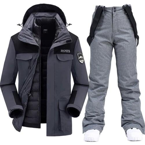 2021 Ski Suit Men Winter Warm Waterproof Outdoor Sports Snow Jackets and Pants Hot Ski Equipment Snowboard Down Jacket Men Brand
