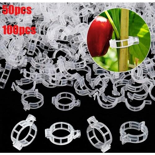 50/100PCS/Set Reusable Plant Support Garden Clips for Vine Vegetables Tomato Trellis Clips Garden Vegetables Grow Upright Tools