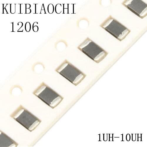 50pcs/lot 1206 SMD Chip Inductor 1uH 1.2uH 1.5uH 1.8uH 2.2uH 2.7uH 3.3uH 3.9uH 4.7uH 5.6uH 6.8uH 8.2uH 10uH
