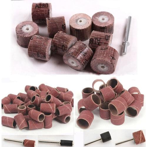 70x sanding sleeves sandpaper drum grinding discs abrasive polishing wheel for woodworking dremel mini drill tools accessories