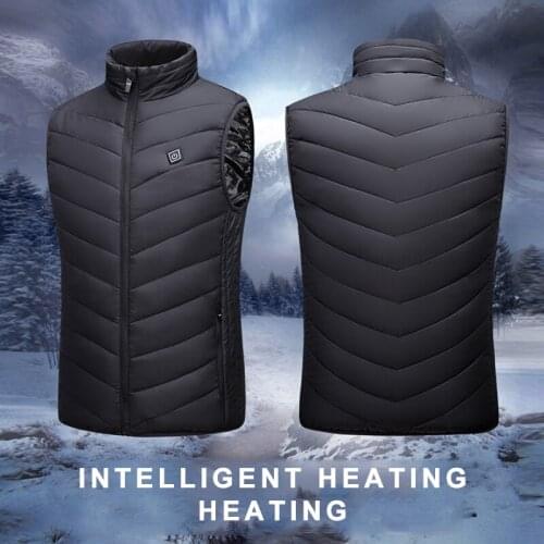 9 Areas Heated Vest Mens Winter Jacket 2020 Electrical Heating Vest USB Battery -20℃ Mens Warm Jacket Thermal Padded Jacket
