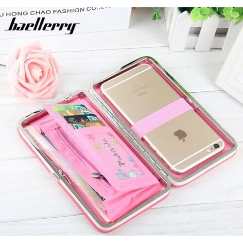 Baellerry Pink Designer Wallets Brand Credit Card Holder Bags Clutch Purse Coin Cellphone Pocket Gifts For Women Lunch Box Bag