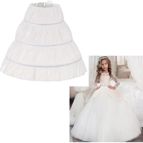 Children Kid Girl Dress Petticoat Crinoline Underskirt Wedding Accessories For Flower Girl Dress fluffy petticoat skirt 3 Hoops