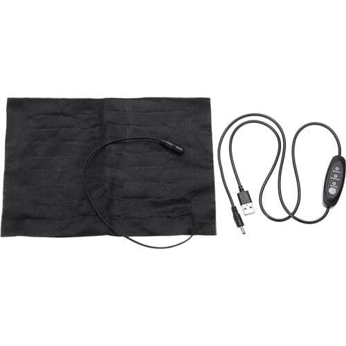 5V USB Electric Heating Pad Black Polyester Cloth 3 Gear Adjusted Temperature For DIY Heated Thermal Vest Jacket Clothing