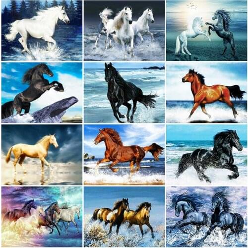 Full Square Round Drill Diamond Painting Horse 5D DIY Diamond Embroidery Animals Rhinestones Mosaic Sale Home Decoration
