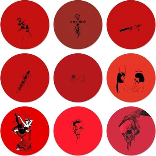 Red Doodles Aesthetics Icons Pins Badge Decoration Brooches Metal Badges For Backpack Decoration 58mm