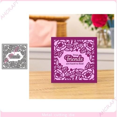 Square Flower Frame Metal Cutting Dies for DIY Scrapbooking Photo Album Decorative Embossing Paper Card Crafts Die 2021
