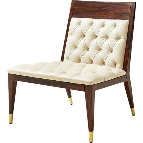 Louis Fashion Earl Nordic Luxury First Floor Cowhide Hotel Western Restaurant Dining Table Chair Hardware Leisure Hot Sale