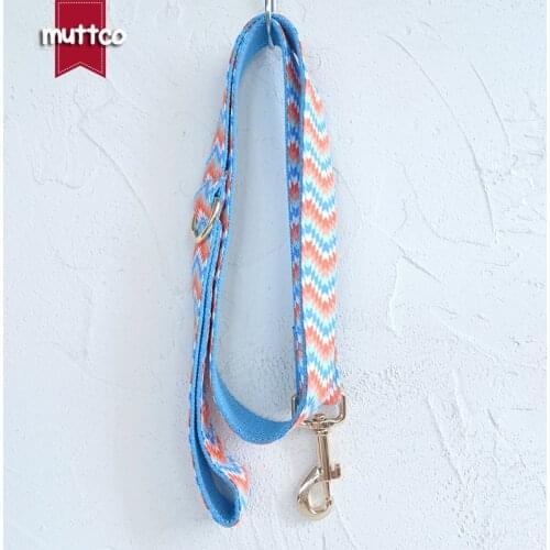 MUTTCO retailing self-design high quality dog collar THE WAVE adjustable dog leash with bow tie 5 sizes UDC064J