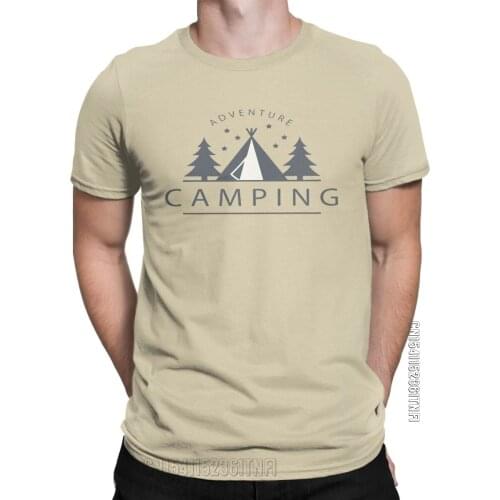 Vintage Adventure Camping T-Shirt For Men Crewneck Pure Cotton T Shirt Hiking Vintage Classic Short Sleeve Tee Shirt Clothing