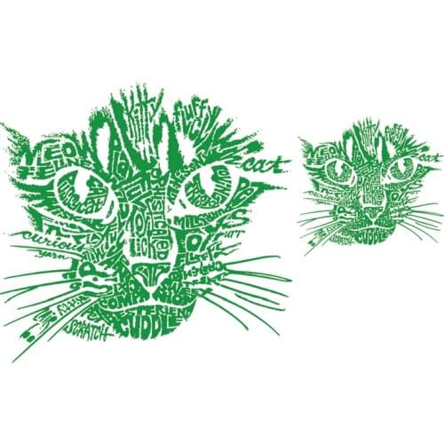 Letters Patch Cat head Noctilucence deal with it Clothes Stickers Iron Ons Heat Transfer Printing Patches for Clothing Pattern