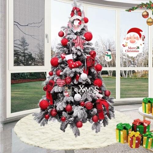 Newest Arrival Christmas White Long Plush Tree Skirt Apron Holiday Party Christmas Tree Decoration 78/90/122cm