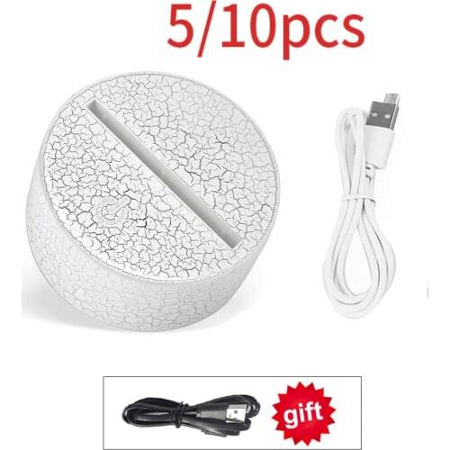 2/5/10/lot pcs USB Cable Touch Lamp Bases For 3D LED Night Light Replacement 7 Color Light Base Table Decor Holder Porta Lampada