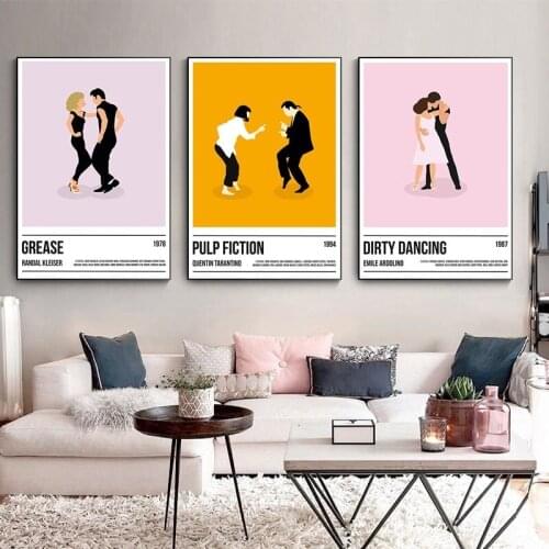Grease Poster Canvas Painting Prints Dirty Dancing Movie Painting Vintage Pulp Fiction Film Picture Boyfriend Gift Home Decor