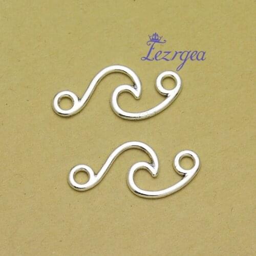30pcs/lot--31x14mm, Sea wave chams,Antique silver plated Sea wave connector charms,DIY supplies,Jewelry accessories