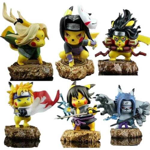 Pokemon Naruto Uchiha Madara Anime Doll Pikachu PVC Toy Mustela Model Doll Action Figure Collectible Children Christmas Gift
