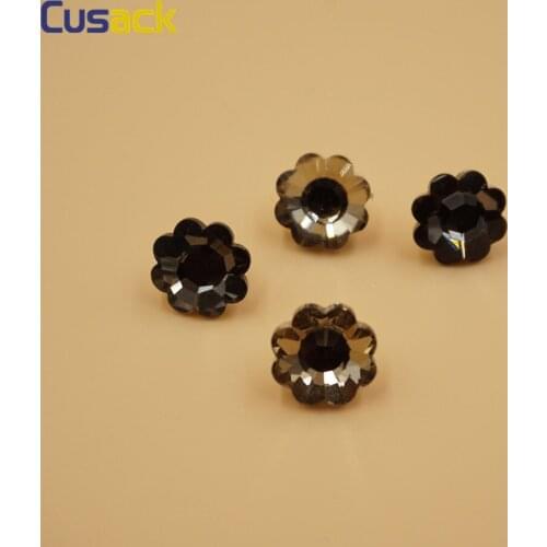 20 pieces 11.5 mm Champagne Plum Flower Shank Buttons for Shirt Dress Costumes DIY Handmade Sewing Crystal Mixed color