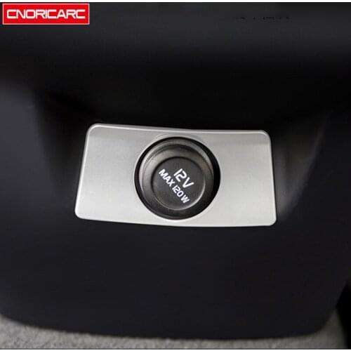 Car Styling Rear Cigarette Lighter Panel Decoration Cover Trim Stainless Steel For Volvo XC60 2018-2021 Interior Accessories