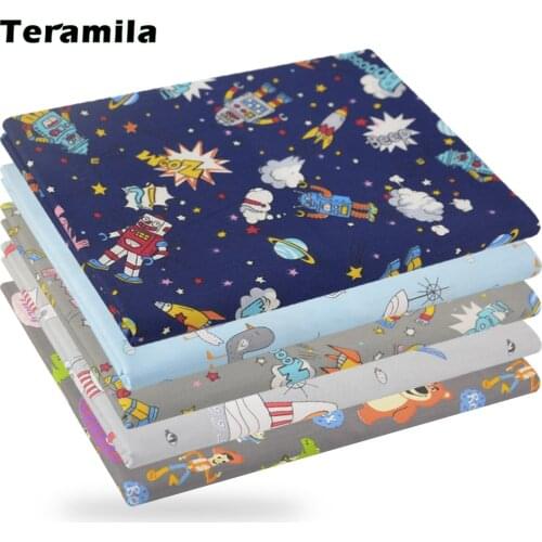 Teramila Cartoon Anchor Starry Sky Pattern Cotton Cloth Designer Fabrics for Quilt Needlework Patchwork Handicraft Sewing Purses