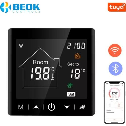 Beok Smart Temperature Controller For Gas Boiler And Actuator Tuya Wifi Thermostat Programmable Works With Alexa,Google Home
