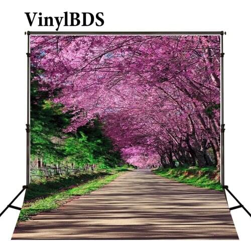 VinylBDS 5x7ft Natural Scenery Background Spring Flower Backdrops City Street Backdrop Children Photography Backdrops for Studio