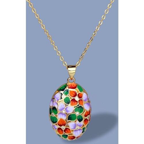 Fashion Colorful Small Flowers Ladies Necklace Colorful Epoxy Handmade Enamel Yellow Gold Ladie Jewelry Pendant Sweater Chain