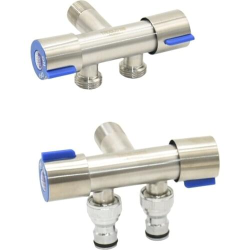 1/2 Thread To 1/2" 2-Way Water Tap Water Splitter Garden Tap Irrigation Valve Hose Quick Connector Adapter 1pcs