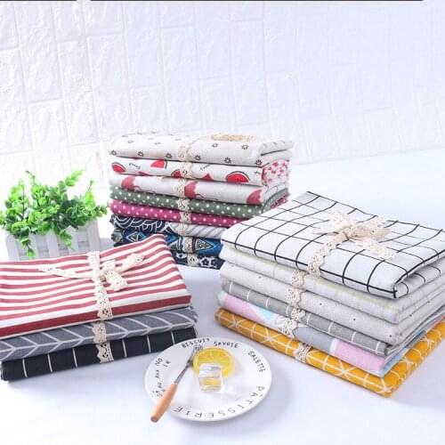 100x150cm Linen Cotton Printed Fabric DIY Sewing Patchwork Material Sofa Curtain Tablecloths Home Decoration Cloth By Meter