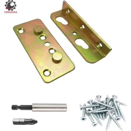 4Set Premium No-Mortise Bed Rail Bracket Fittings Bed Bracket Bed Rail Fasteners Frame Bracket for Connecting to Wood Headboards