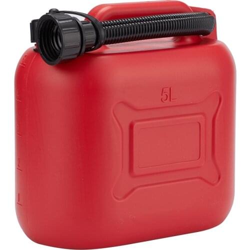 5L Fuel Tank Jerry Can Spare Plastic Petrol Gas Container Anti-static Fuel Gasoline Diesel Carrier with Pipe