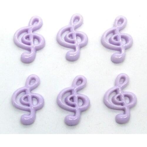 50Pcs Resin Purple Note Decoration Crafts Flatback Cabochon Scrapbooking Fit Hair Clips Embellishments Beads Diy